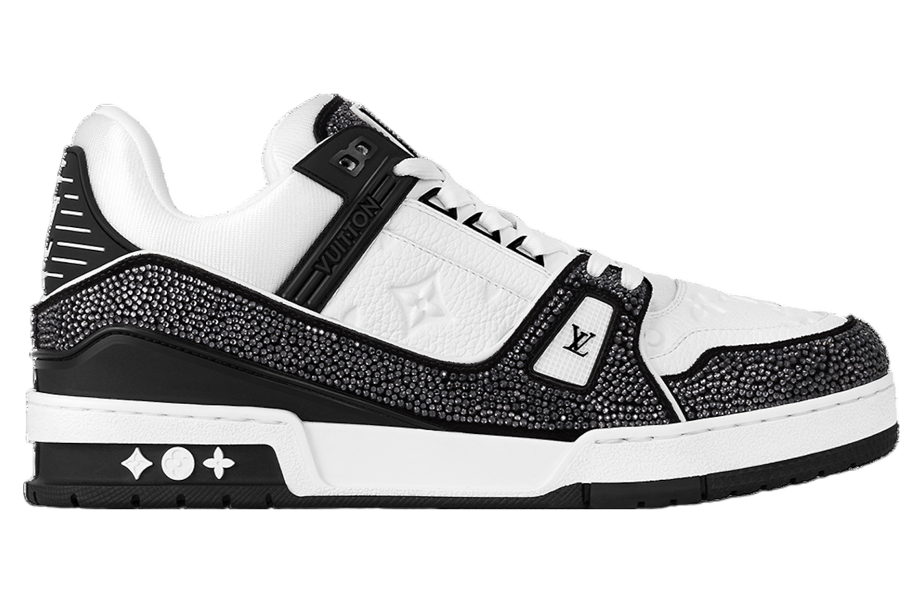 Louis Vuitton LV Trainer White / Black Swarovski