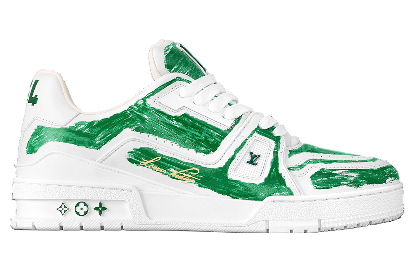 Louis Vuitton LV Trainer White Green Colored