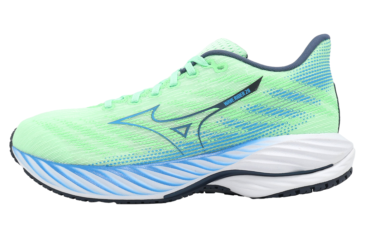 Mizuno Wave Rider 28 Green / Blue - Jan 2025 - J1GC240354