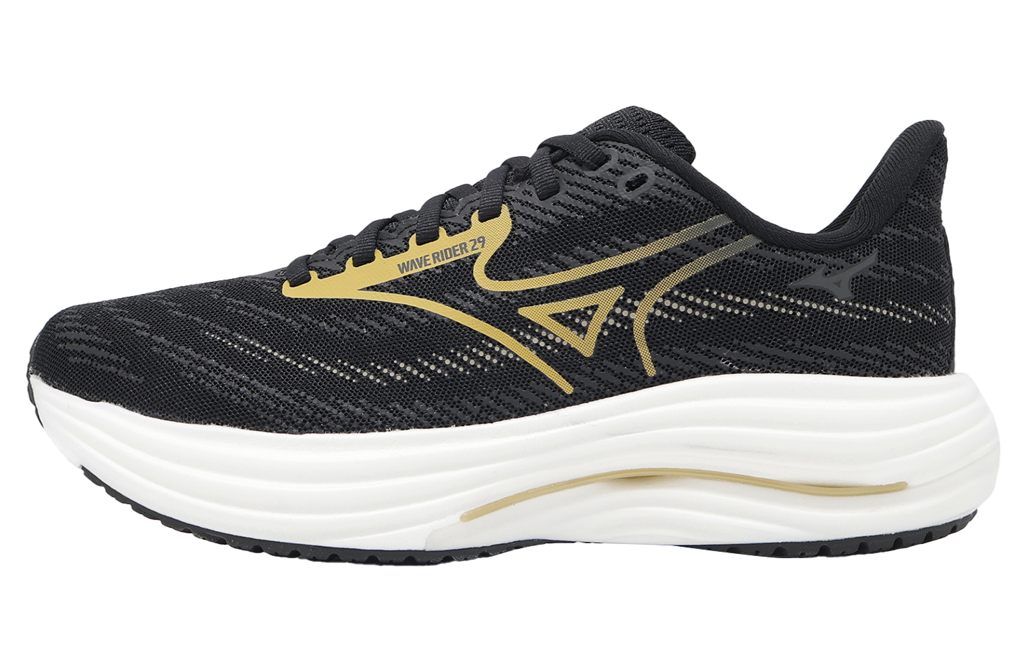 Mizuno Wave Rider 29 Black / Gold - Oct 2025 - J1GC250355