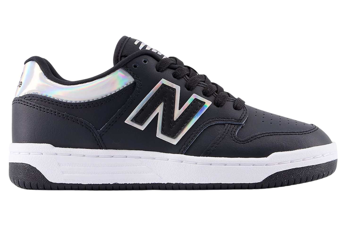 ジャンボ New Balance 480 Big Kids' Shoes Black-White GSB480-BW - Size
