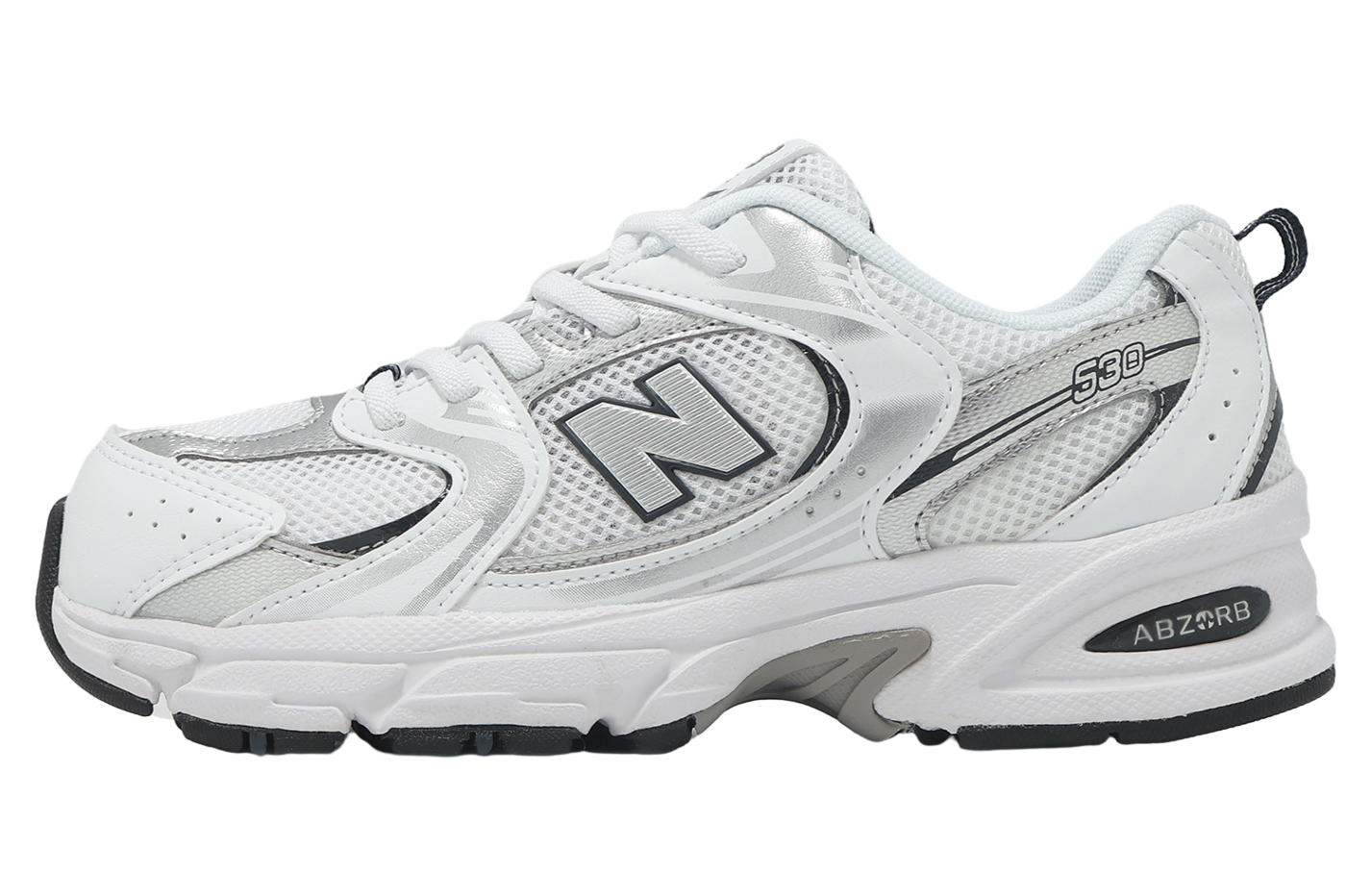 New Balance 530 Wide GS White / Metallic Silver