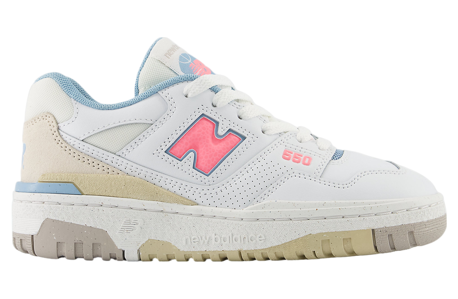 New Balance 550 GS White / Ultra Pink