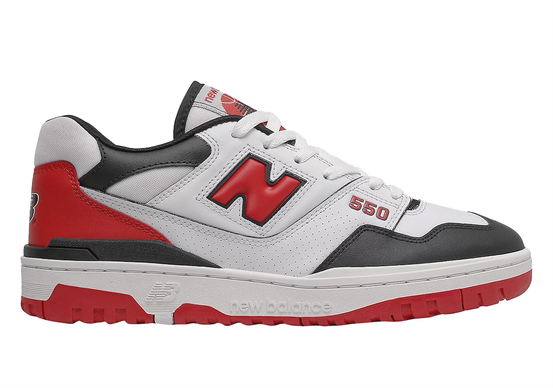 New Balance 550 NB White Team Red Men Unisex Casual  - Size 10 Men