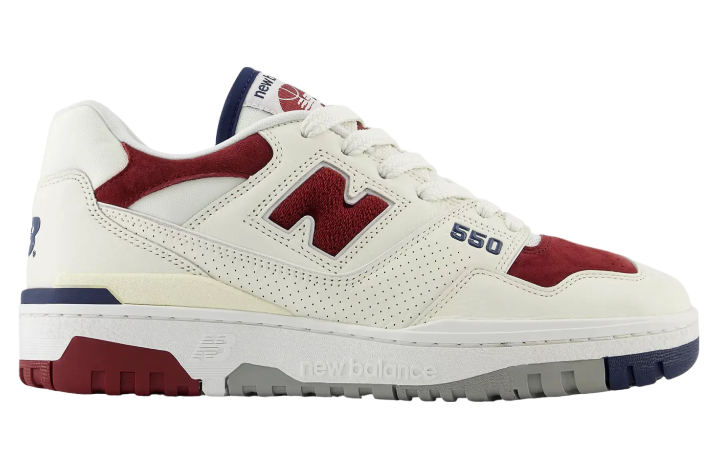 New Balance 550 Suede Toe Burgundy / Navy