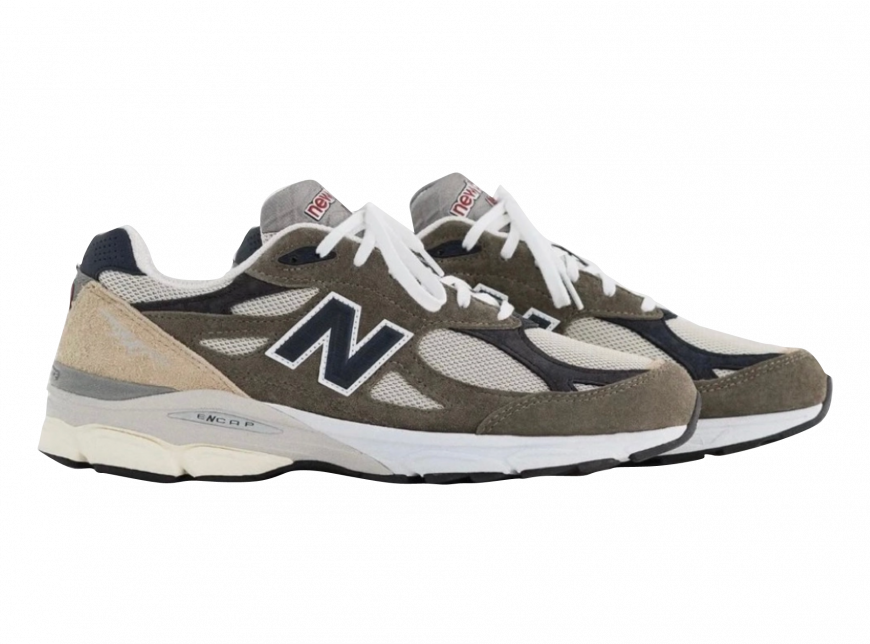 New Balance 990v3 Made in USA Cream Olive M990TO3 - KicksOnFire.com