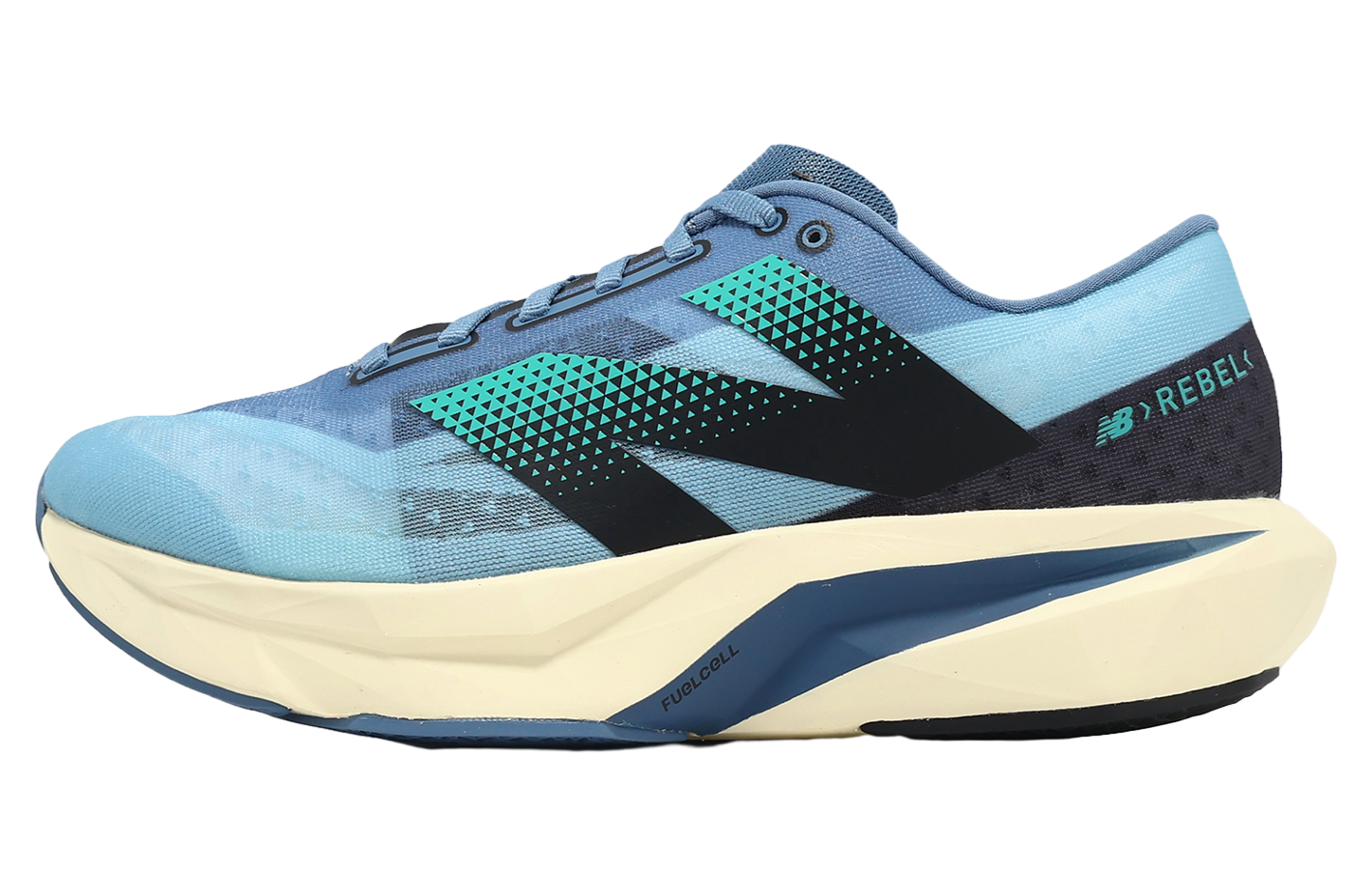 New Balance FuelCell Rebel V4 2E Wide Heron Blue / Chrome Blue