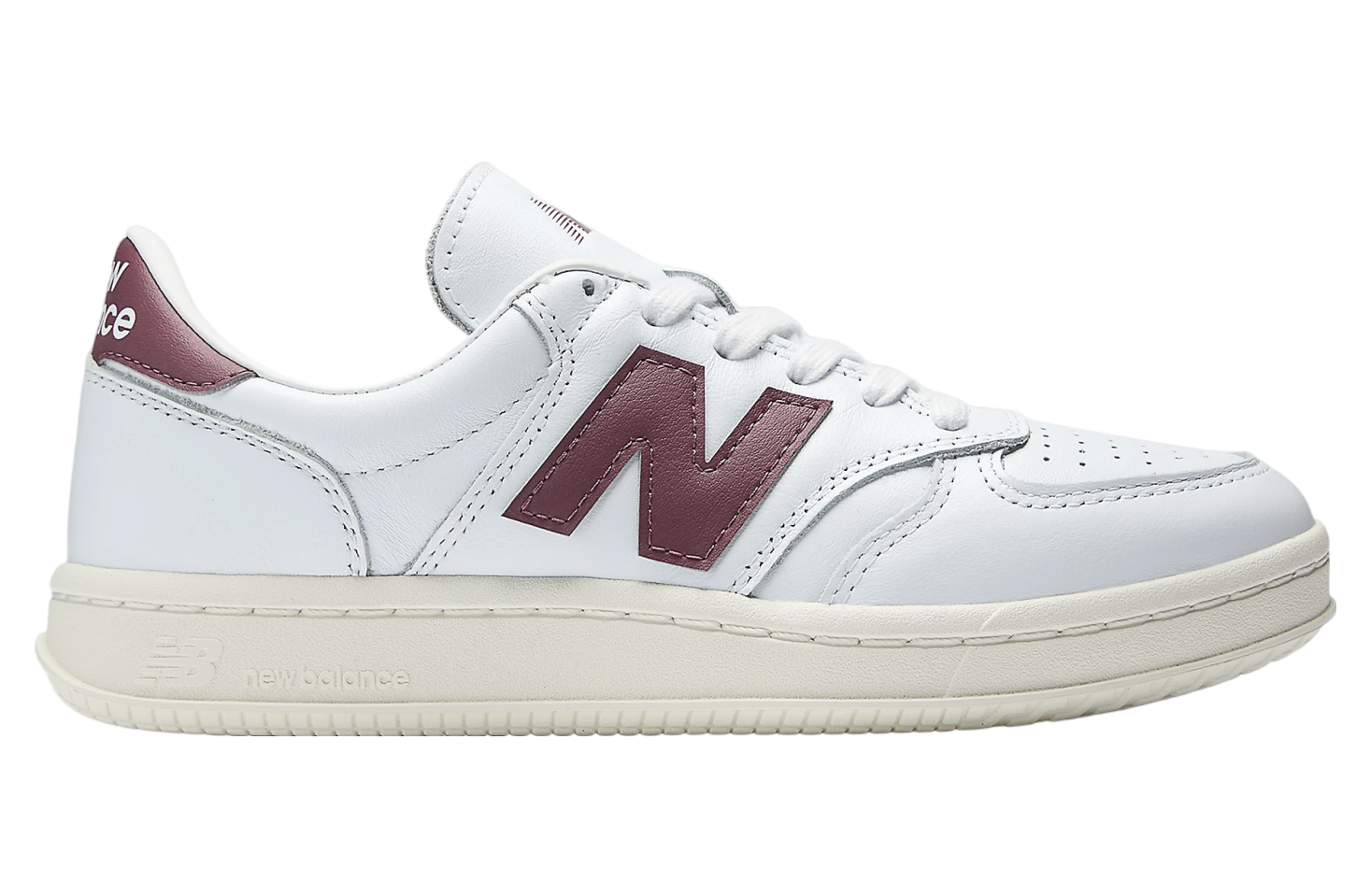 New Balance T500 White / Washed Burgundy
