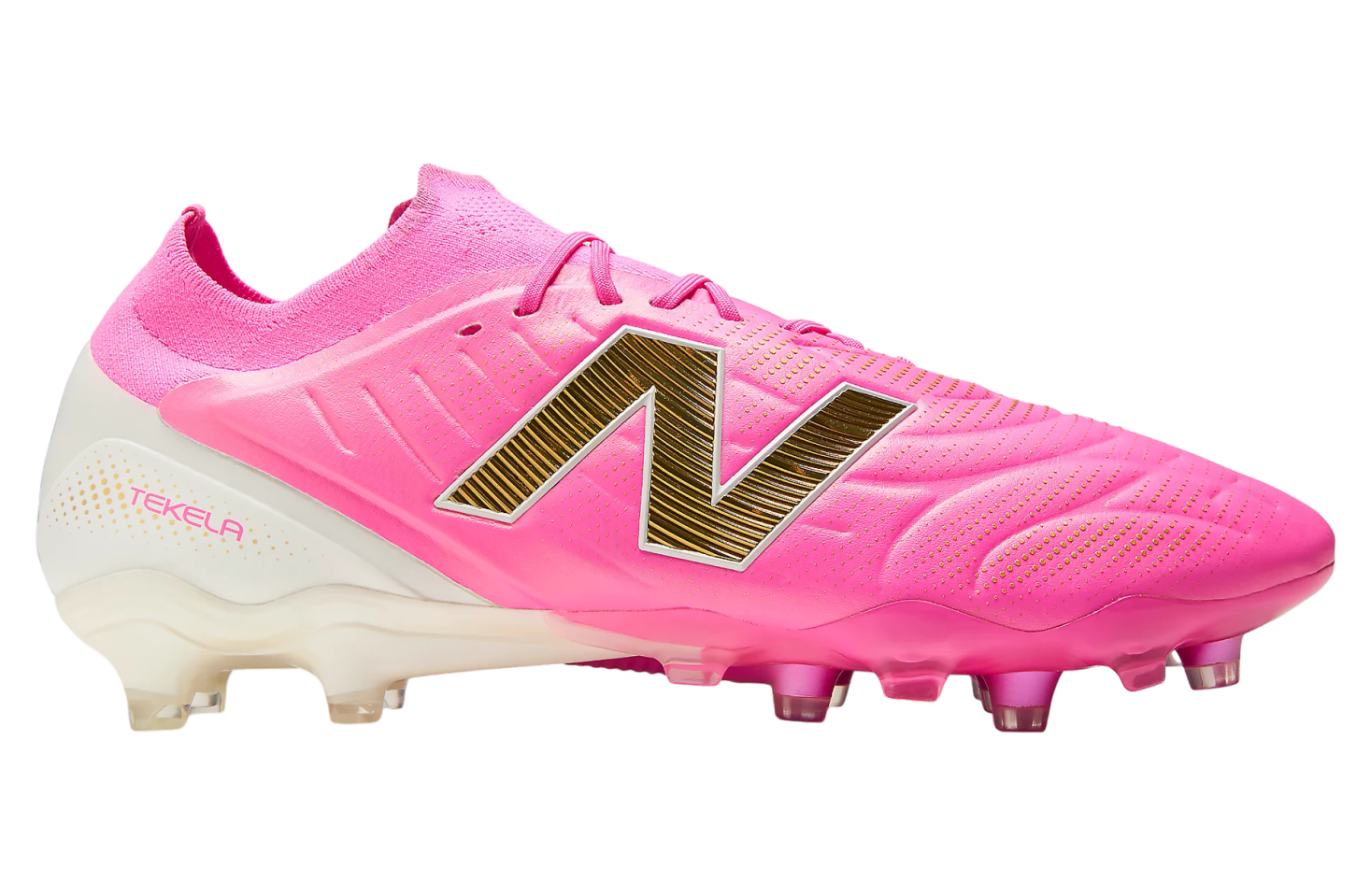 New Balance Tekela Elite Low FG V5 Pink Heat / Metallic Gold