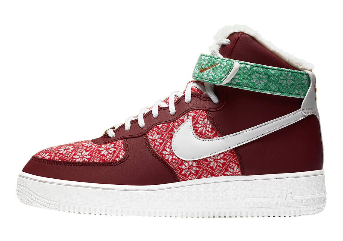 Nike Air Force 1 High Christmas Sweater 2020 DC1620-600