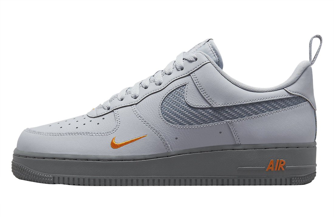 Air Force 1 LV8 Wolf Grey Orange Cut Out On Foot Sneaker Review