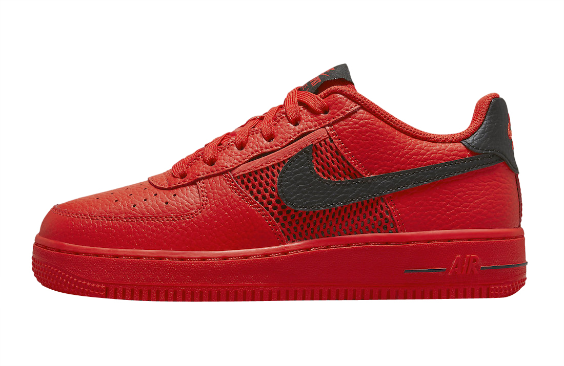 Black air cheap force 1 red