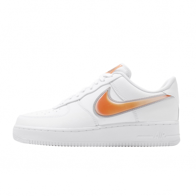 white air forces with orange swoosh