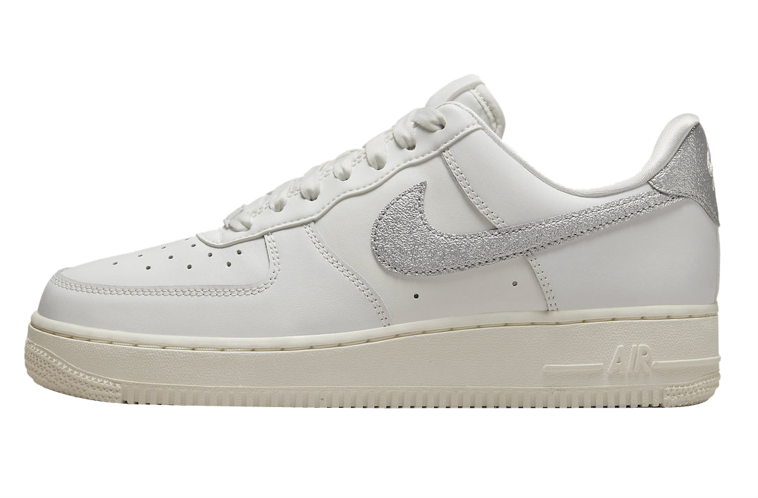 White nikes 2025 with silver swoosh