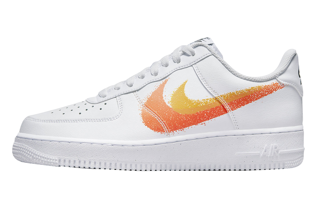 BUY Nike Air Force 1 Low Spray Paint Swoosh White Orange Kixify 