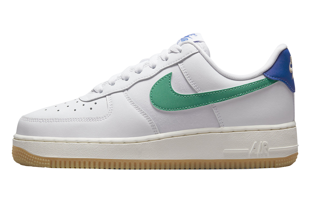 Bright Blue and Lime Green Swooshes On This Nike Air Force 1