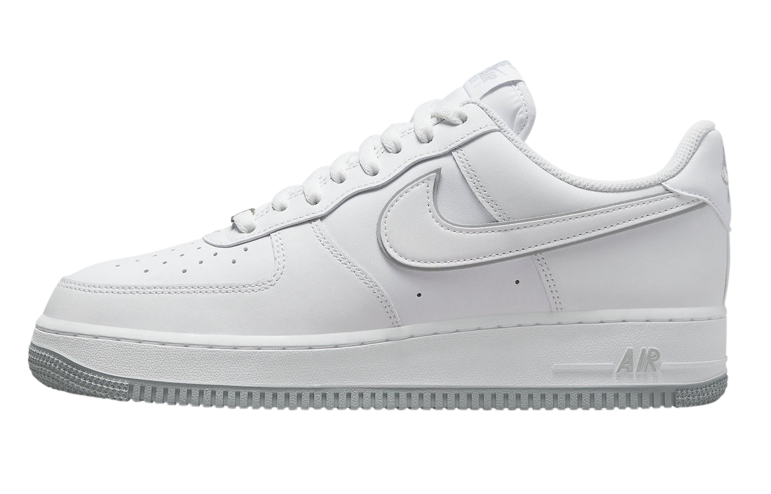 white air force with grey swoosh