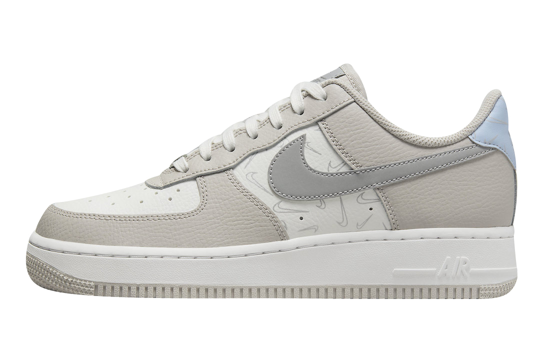 Nike Air Force 1 Low White Grey Mini Reflective Swooshes - Apr 2022 - DR7857-101