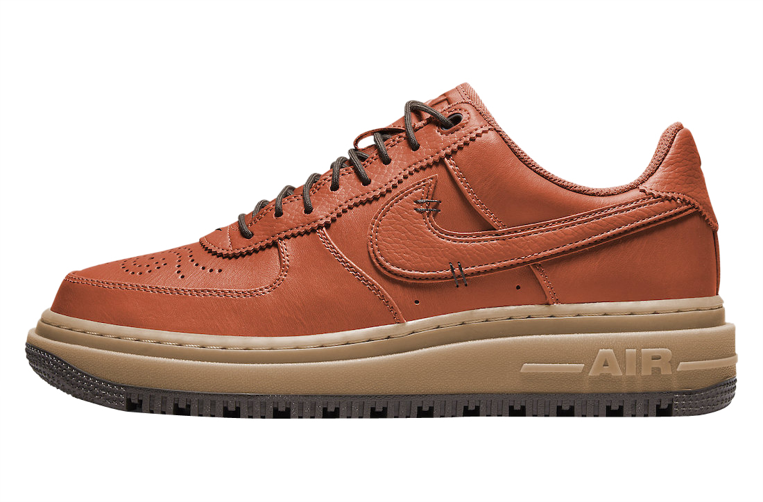 Nike Air Force 1 Lxx Leather And Suede Sneakers In Orange