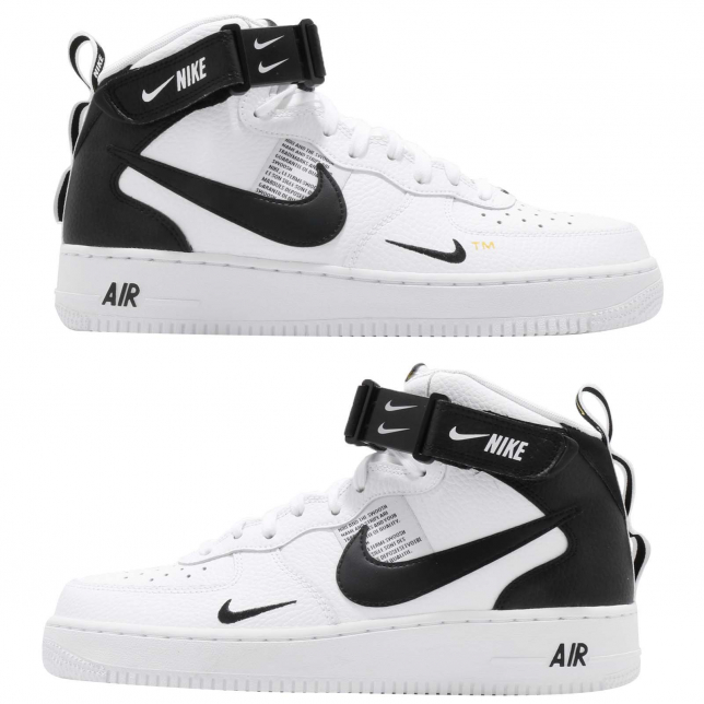 Nike Air Force 1 Mid LV8 GS 'White Black