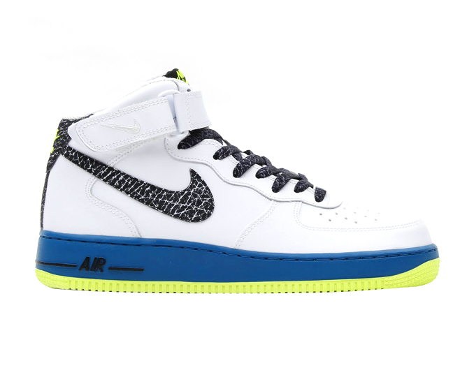 Nike Air Force 1 Mid - White / Black - Green Abyss - Volt 315123123 ...