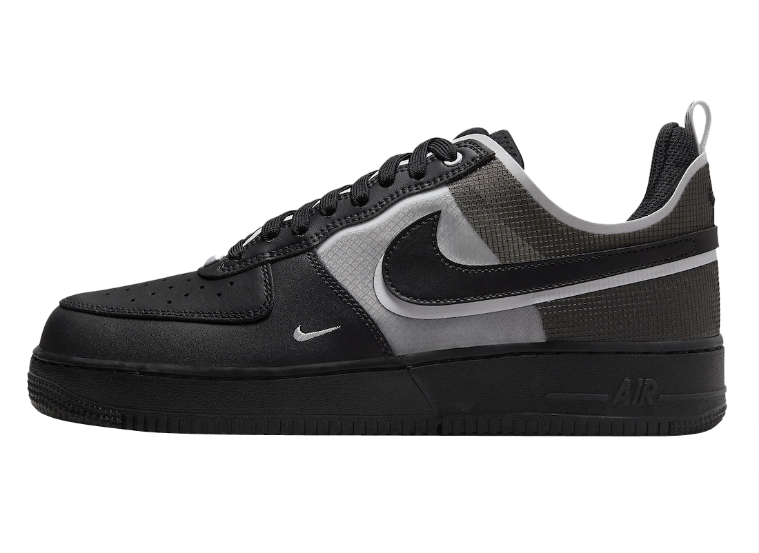Nike Air Force 1 React Black/Black/White Men's Shoes, Size: 13