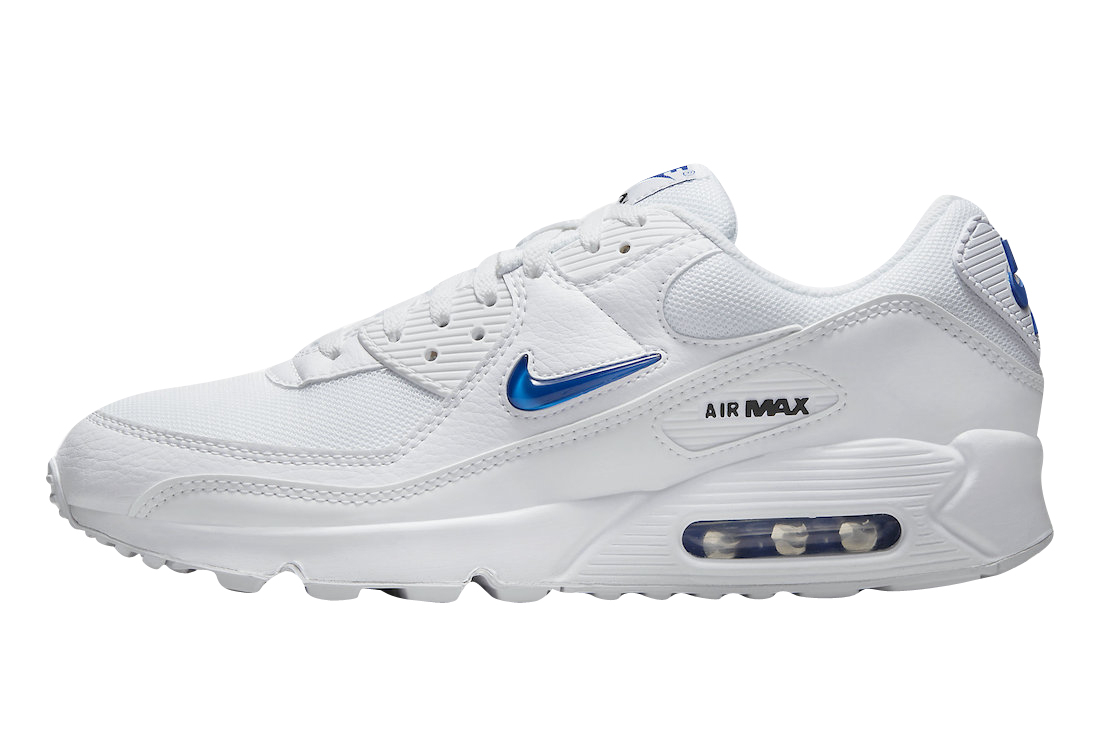 Nike Air Max 90 Jewel White Royal Sneakers Low Top Sneakers Trainers Men  Size