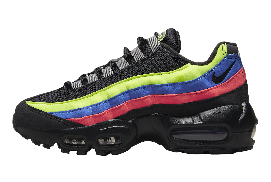 Nike Air Max 95 (GS) Big Kids' Shoes Black-Volt-Blue Crystal