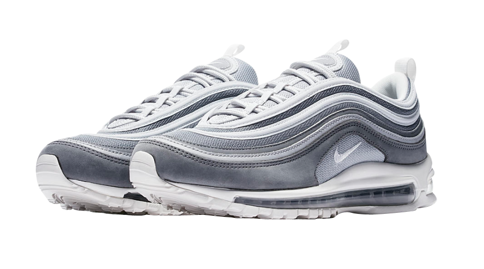 white and gray air max 97