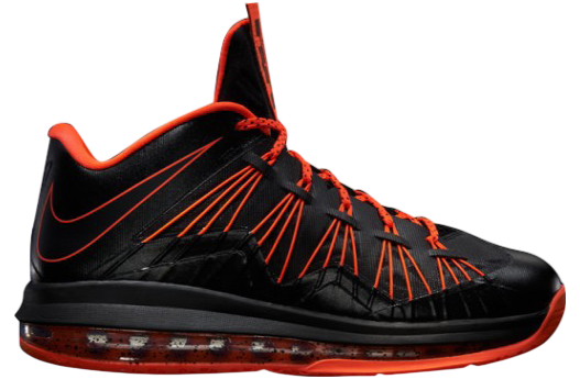 Nike Air Max LeBron 10 Low Black Total Crimson Jun 2013