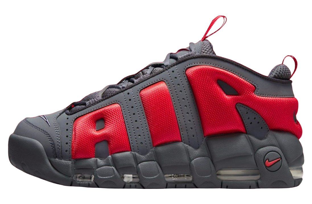 Nike Air More Uptempo Low Dark Grey / Light Crimson