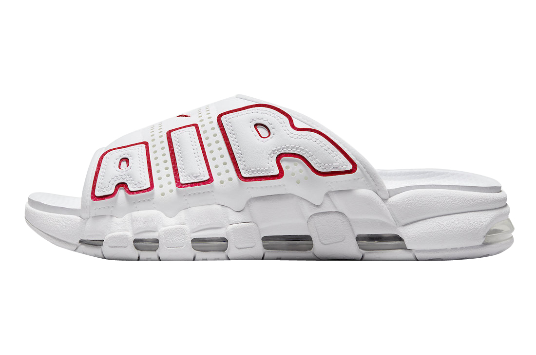 Nike Air More Uptempo Slide White University red - Jul 2023 - FD9884-100