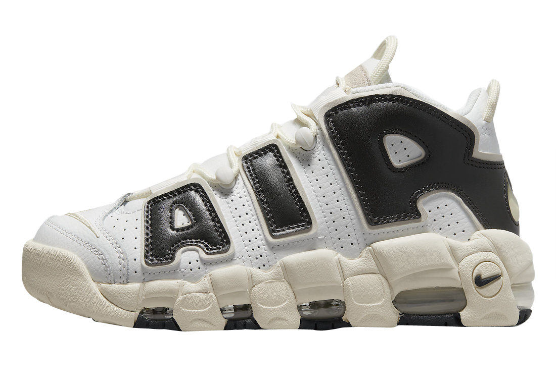 Nike uptempo white black hot sale grey