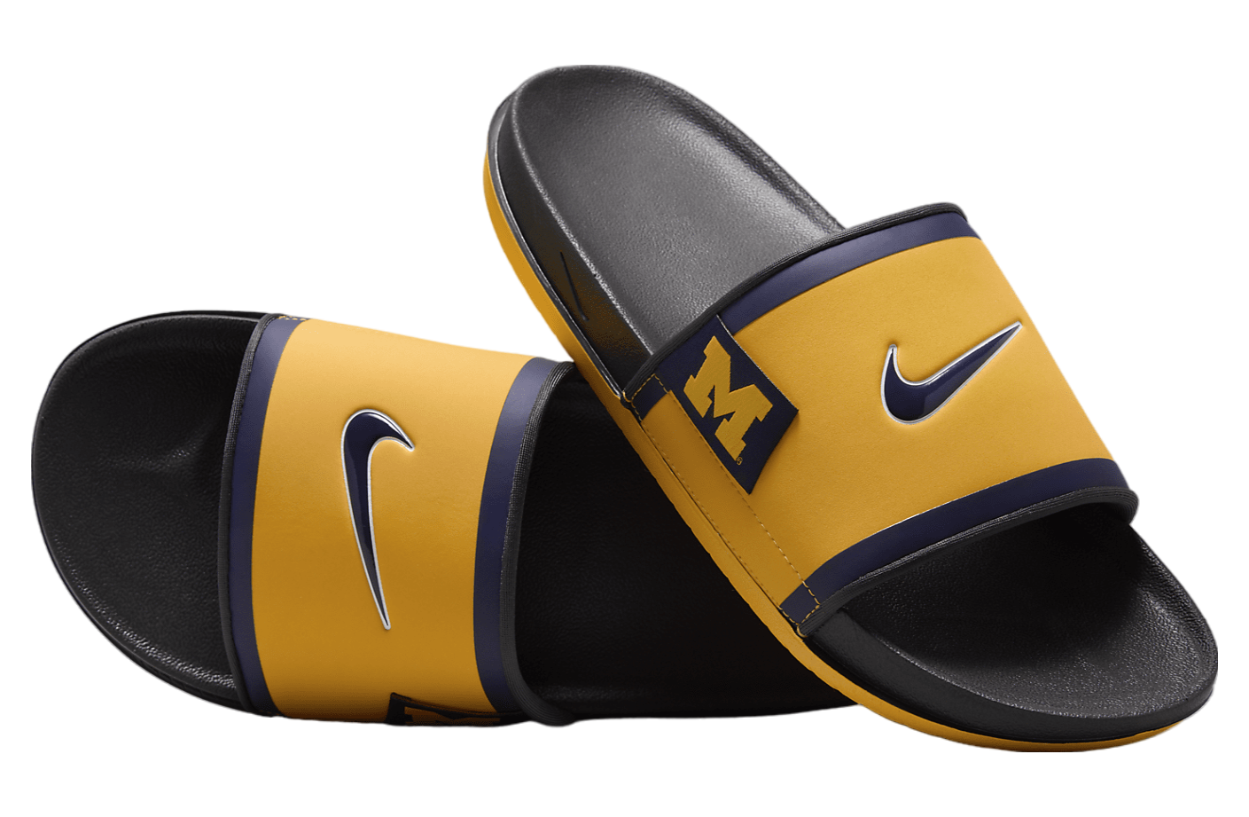 Nike College Slide Offcourt Black (Michigan) Amarillo / Dark Smoke Grey