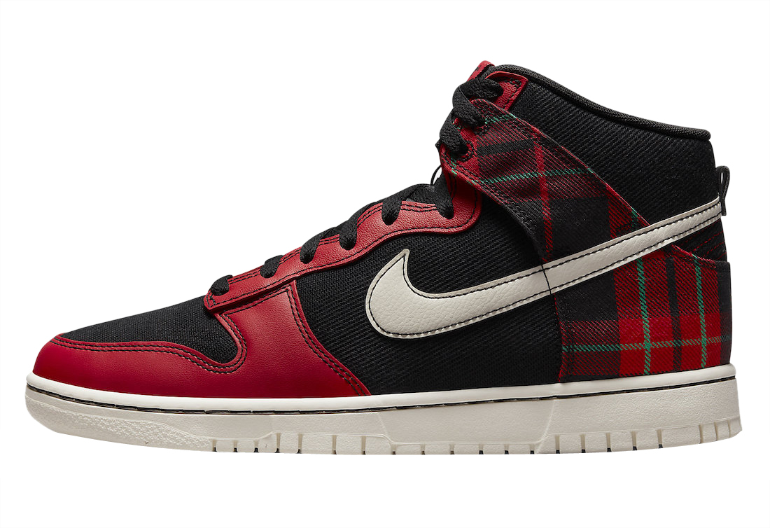 Nike Dunk High Plaid Red Black