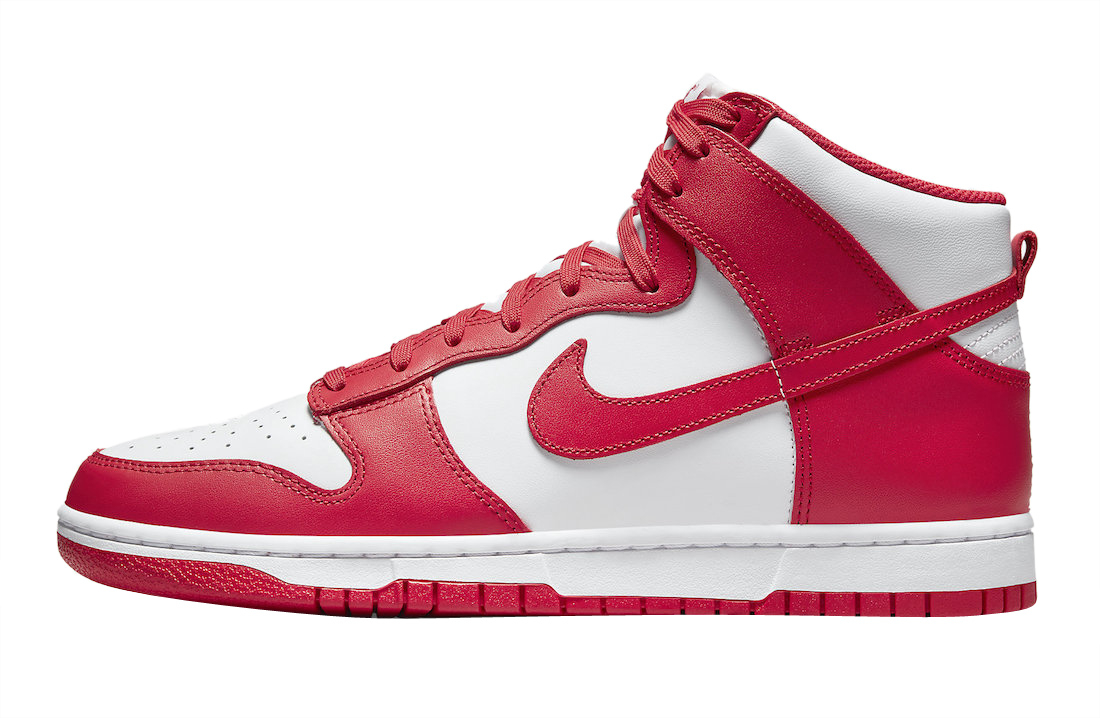 nike high dunks red and white