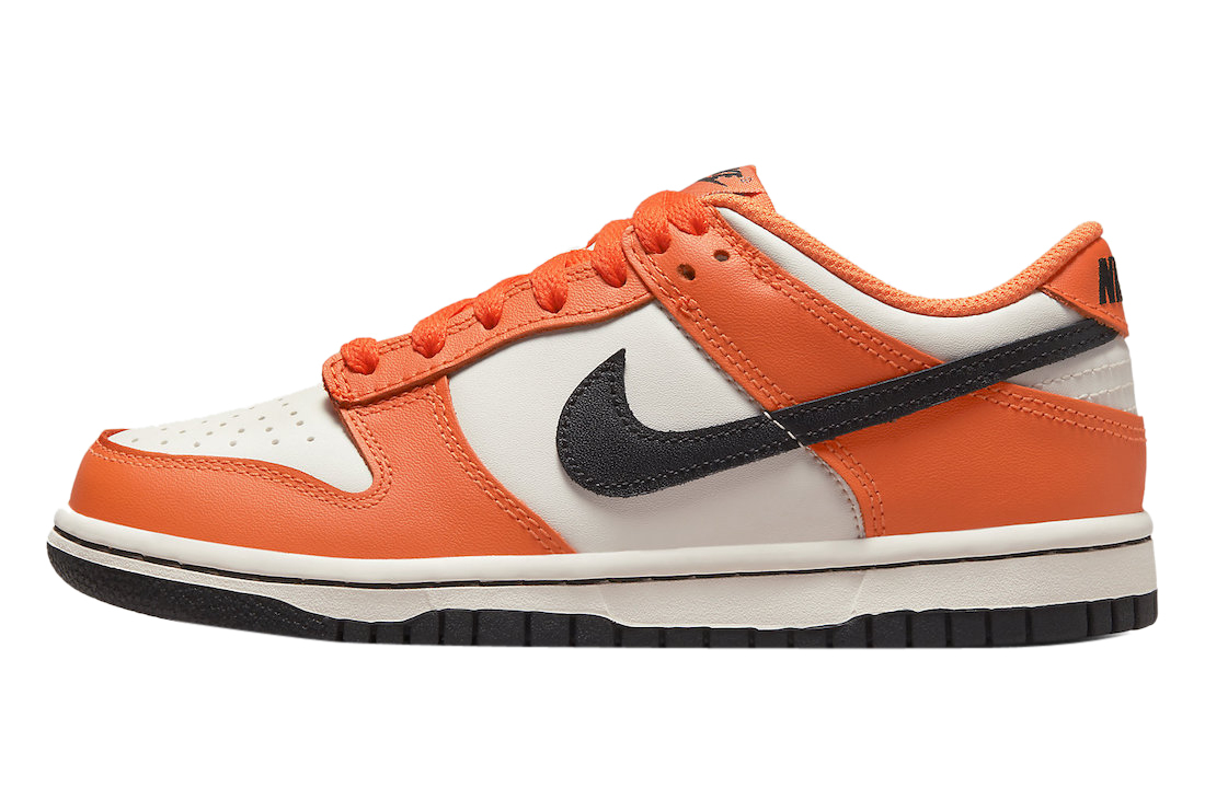 nike dunk low white/black/safety orange