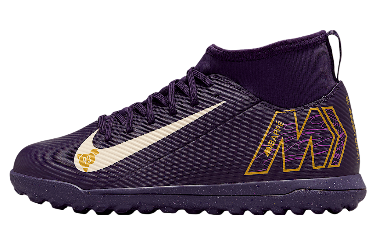 Nike Jr Mercurial Superfly 10 Club Kylian Mbappé GS High TF Grand Purple / Pale Ivory