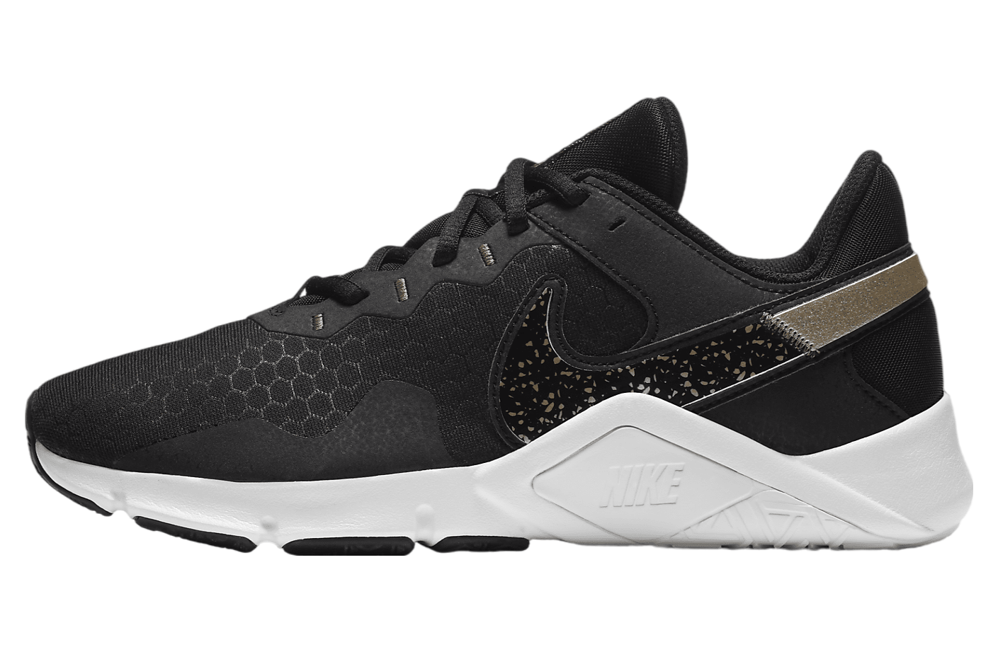 Nike legend react black gold best sale