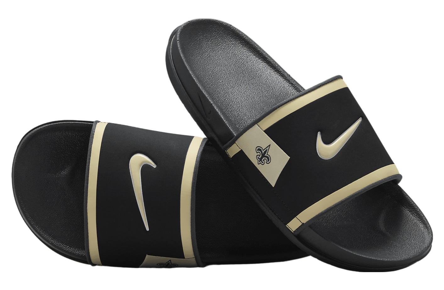 Nike Offcourt Slide (New Orleans Saints) Black / Dark Smoke Grey