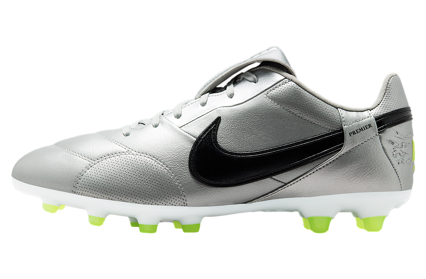 Nike Premier 3 Low FG Metallic Silver / Volt
