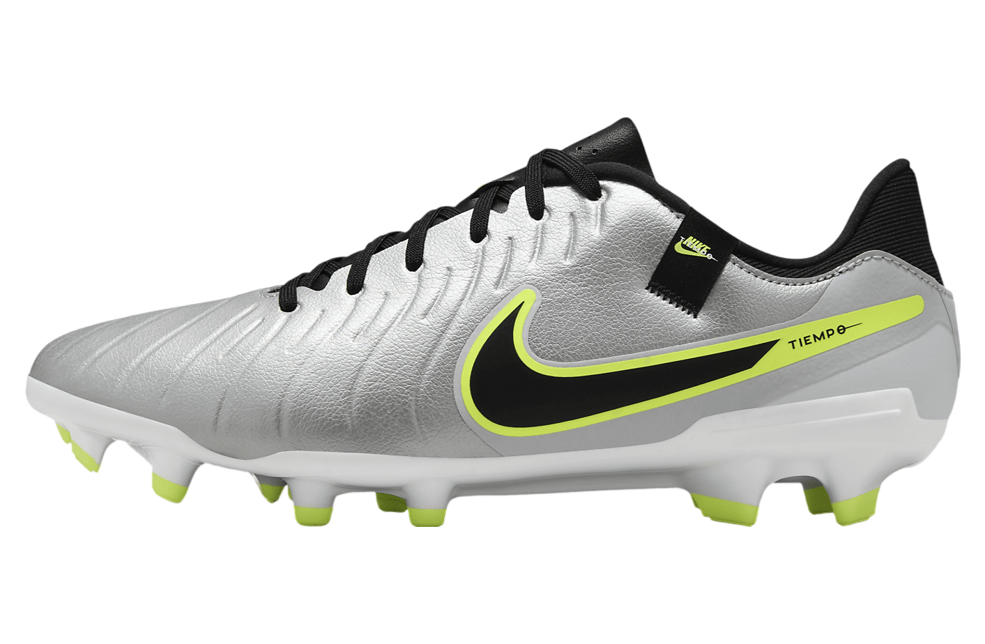 Nike Tiempo Legend 10 Academy Low MG Metallic Silver / Volt