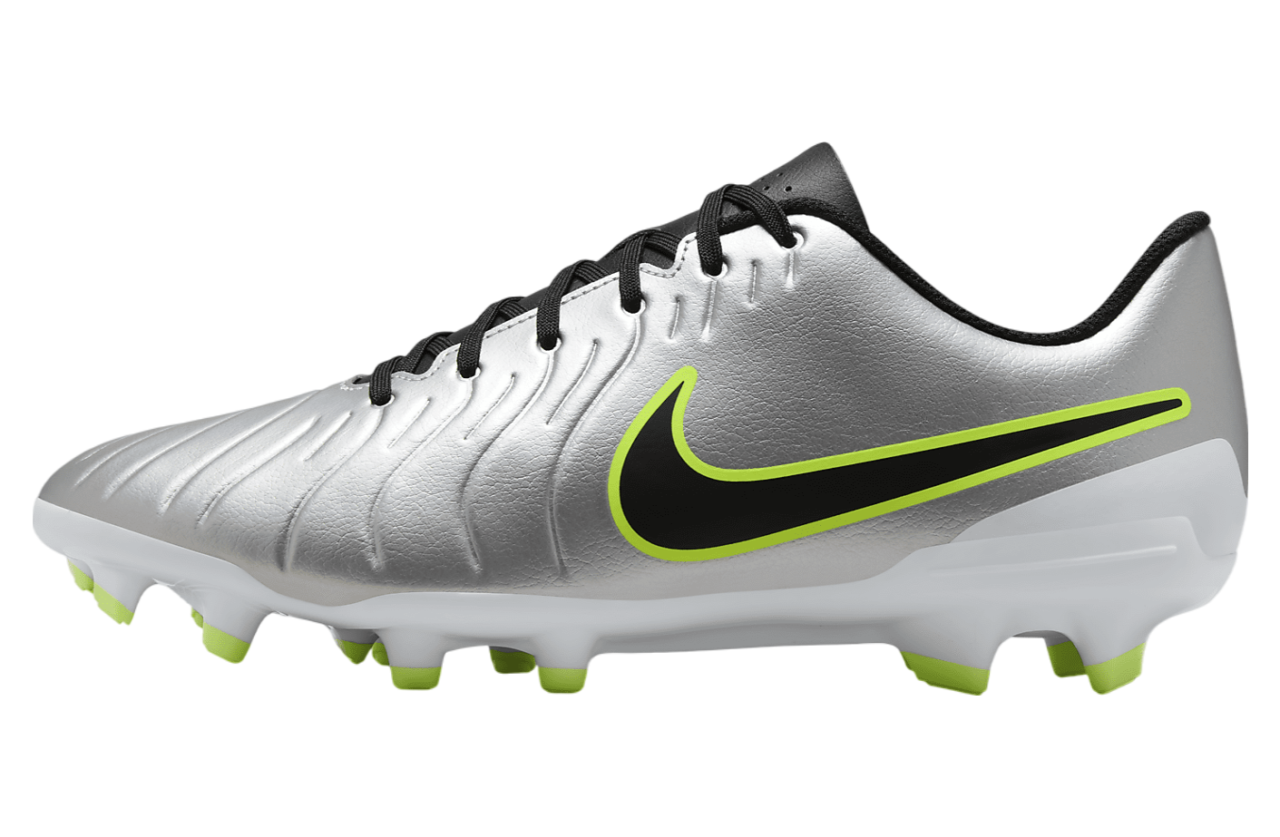 Nike Tiempo Legend 10 Club Low MG Metallic Silver / Volt