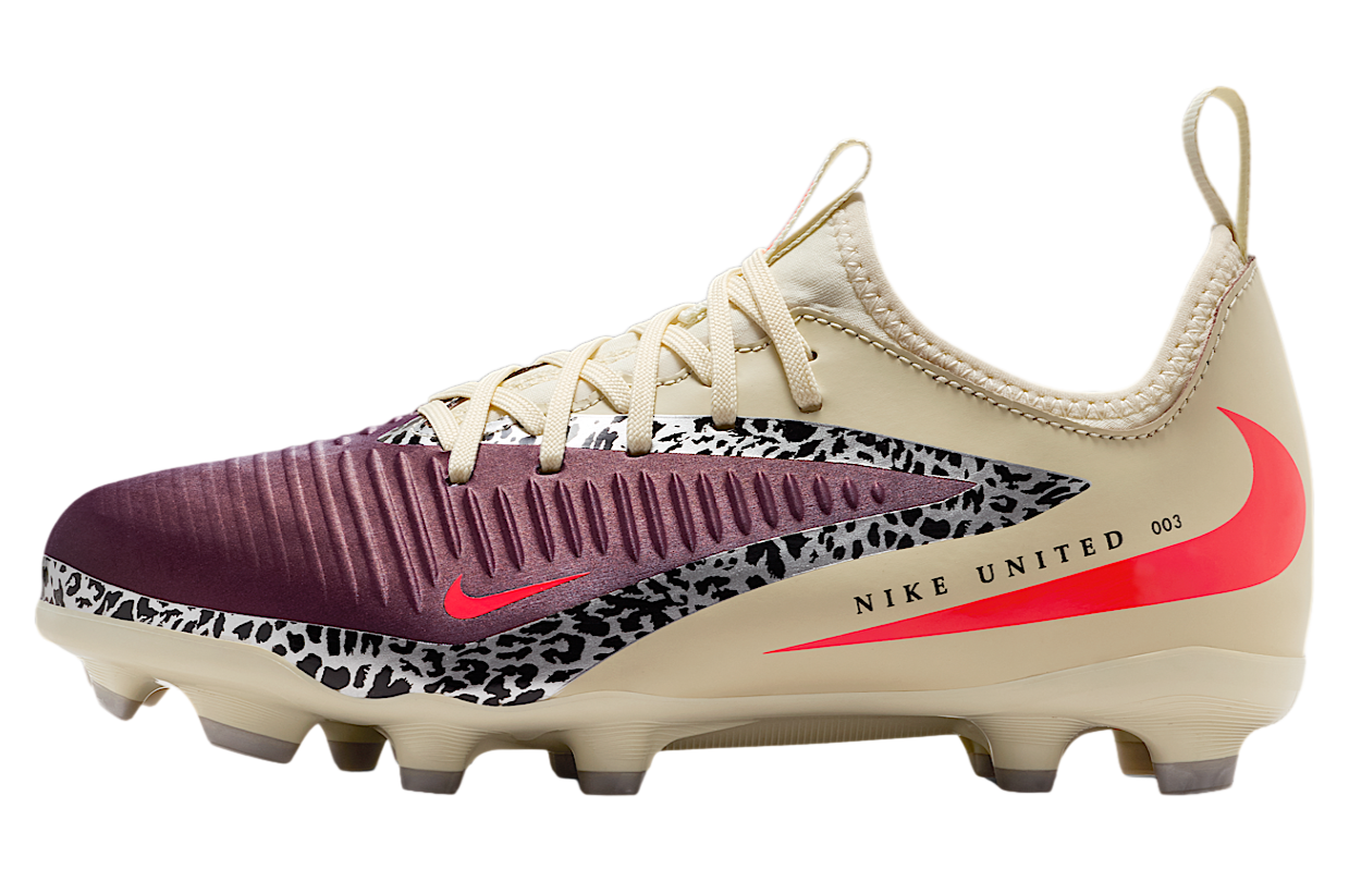 Nike United Jr Phantom 6 Low Academy GS MG Burgundy Crush / Fossil