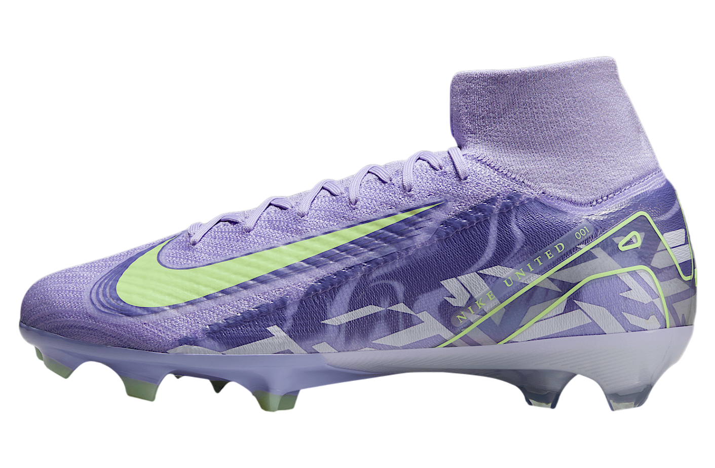 Nike United Mercurial Superfly 10 Elite High FG Purple Agate / Barely Volt