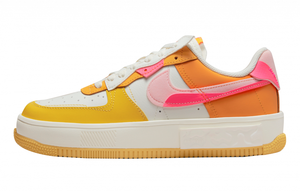 pink and yellow air force ones