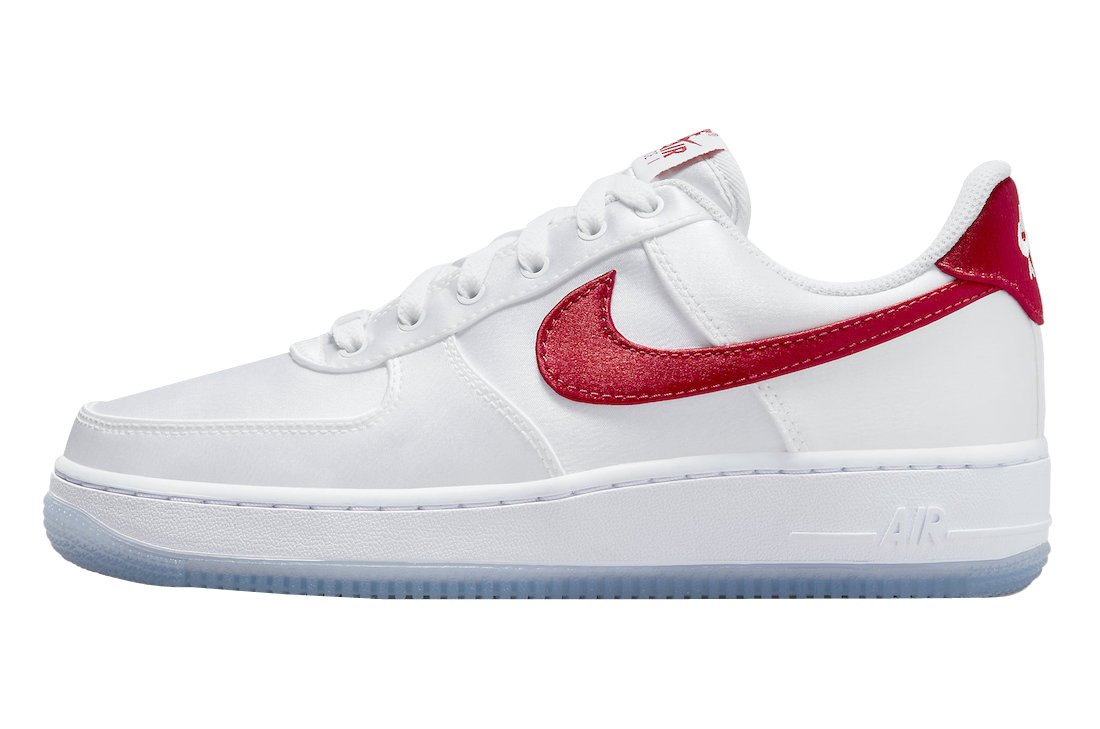 Nike WMNS Air Force 1 Low Satin White Red - Mar 2023 - DX6541-100