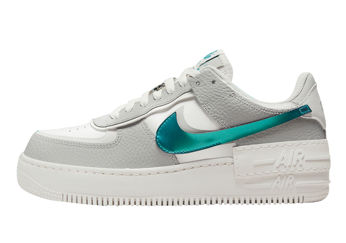 Chrome and Neon Green Pop on This Nike WMNS Air Force 1 Shadow