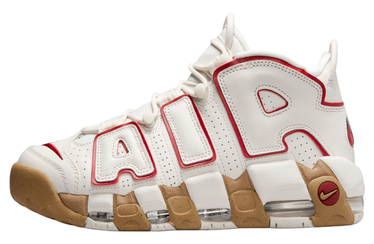 Air more uptempo white gym red best sale