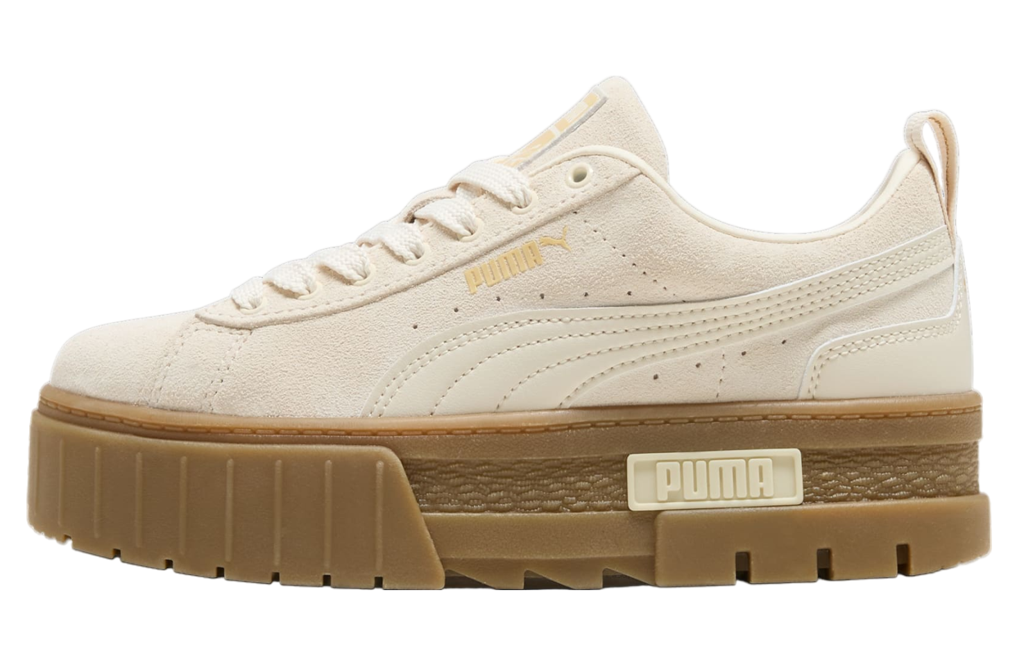 Puma Mayze Brushed Suede WMNS Alpine Snow / Gold